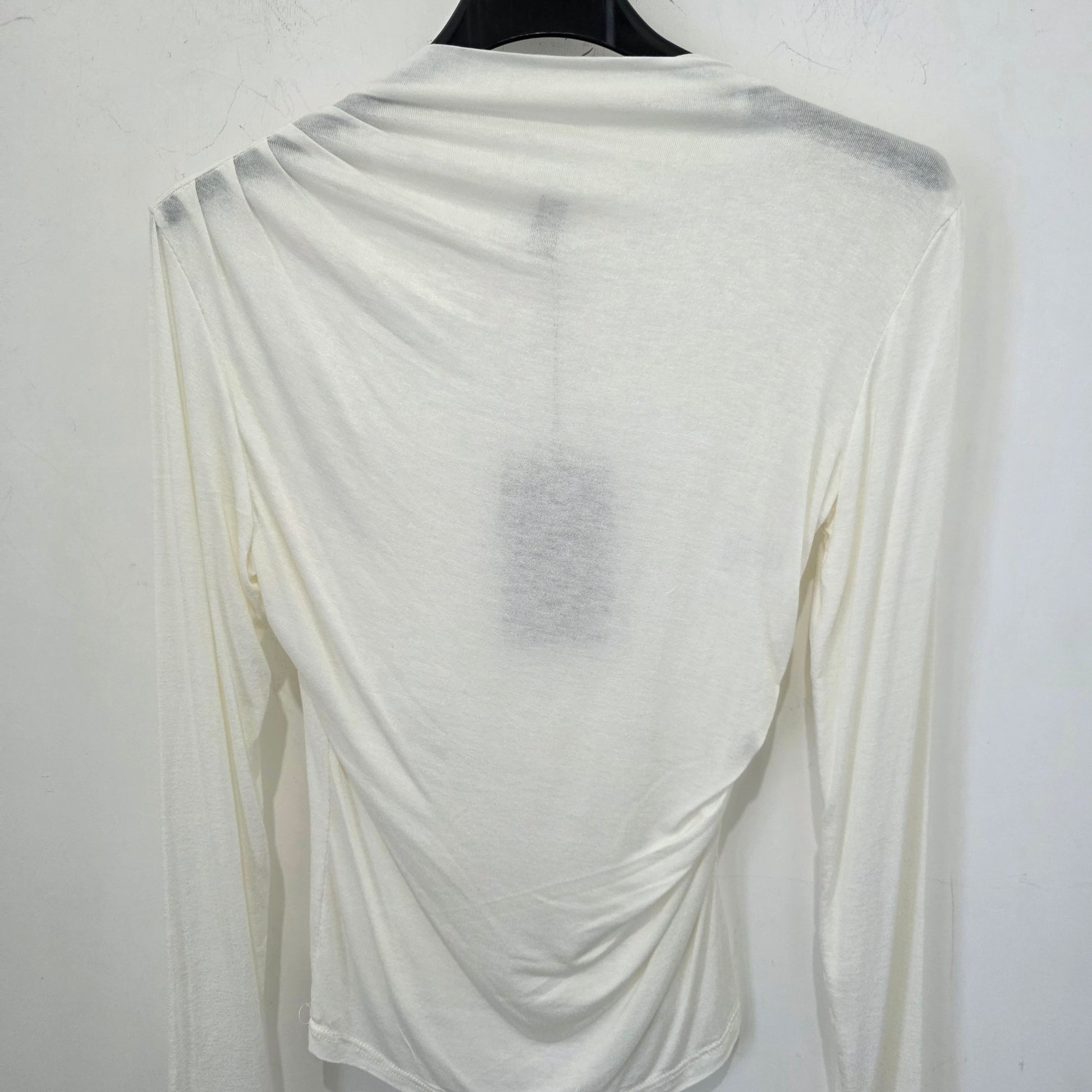 T-shirt a Manica Lunghe con Drappeggio