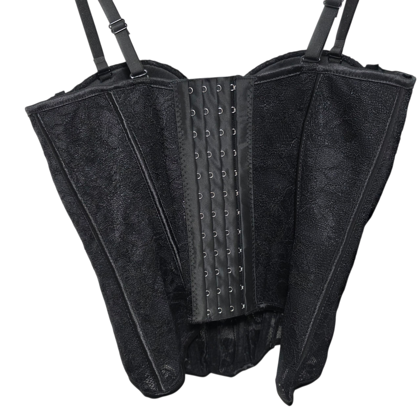 Corsetto in Pizzo Nero con Coppe Rinforzate
