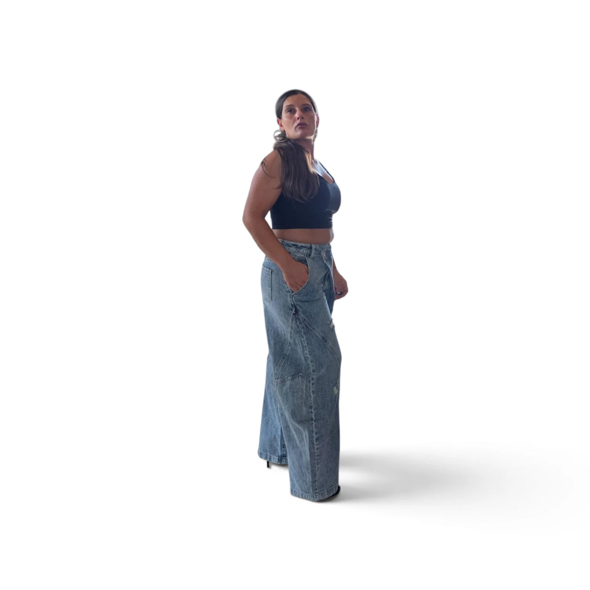 Jeans Baloon per Donna - Pantaloni Larghi in Jeans con Stile Casual e Comfortabile - Look Moderno e Versatile - Ideali per Diverse Occasioni