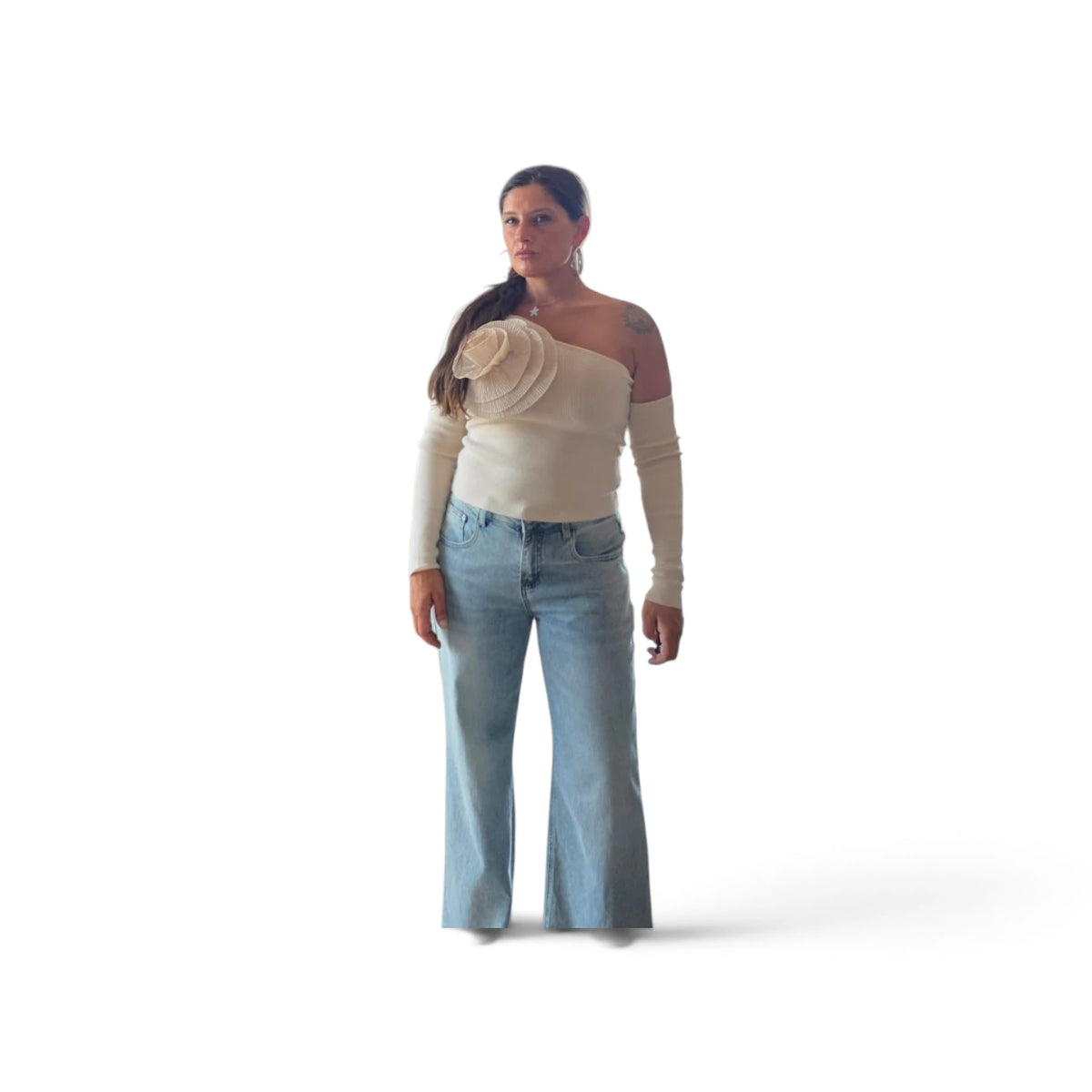 Tous Jeans Donna Blu Chiaro Comfort Fit Stile Casual Moda Primavera Estate Comfort Tutto Il Giorno Look Quotidiano