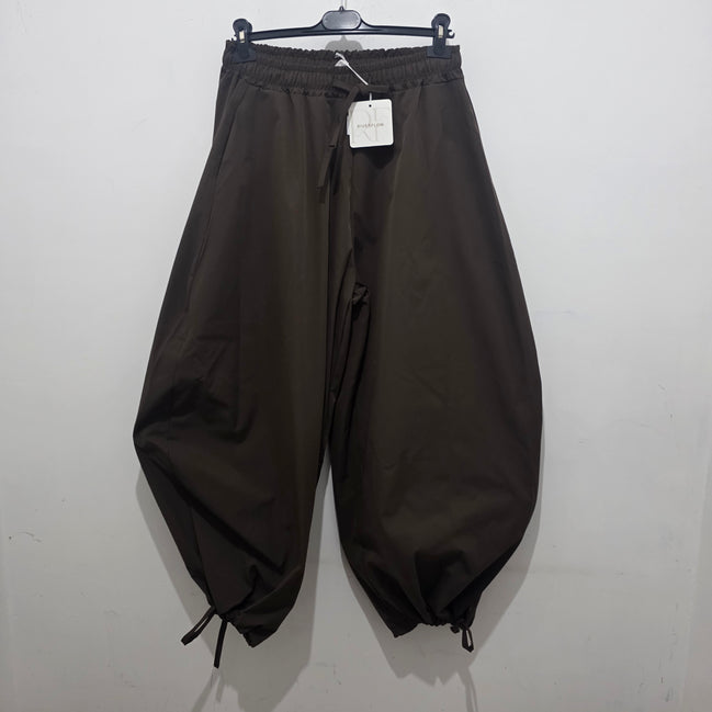 Pantaloni Neri a Gamba Larga con Cordoncino e Fiocco in Tessuto Morbido per Donna Stile Elegante e Comodo