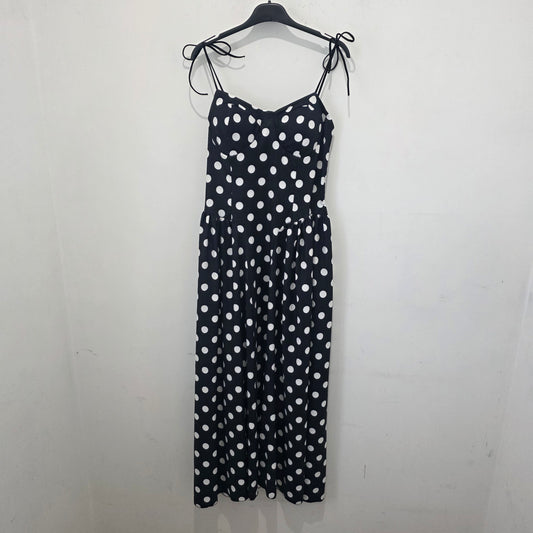 Vestito Estivo a Pois con Spalline Regolabili in Tessuto Leggero 