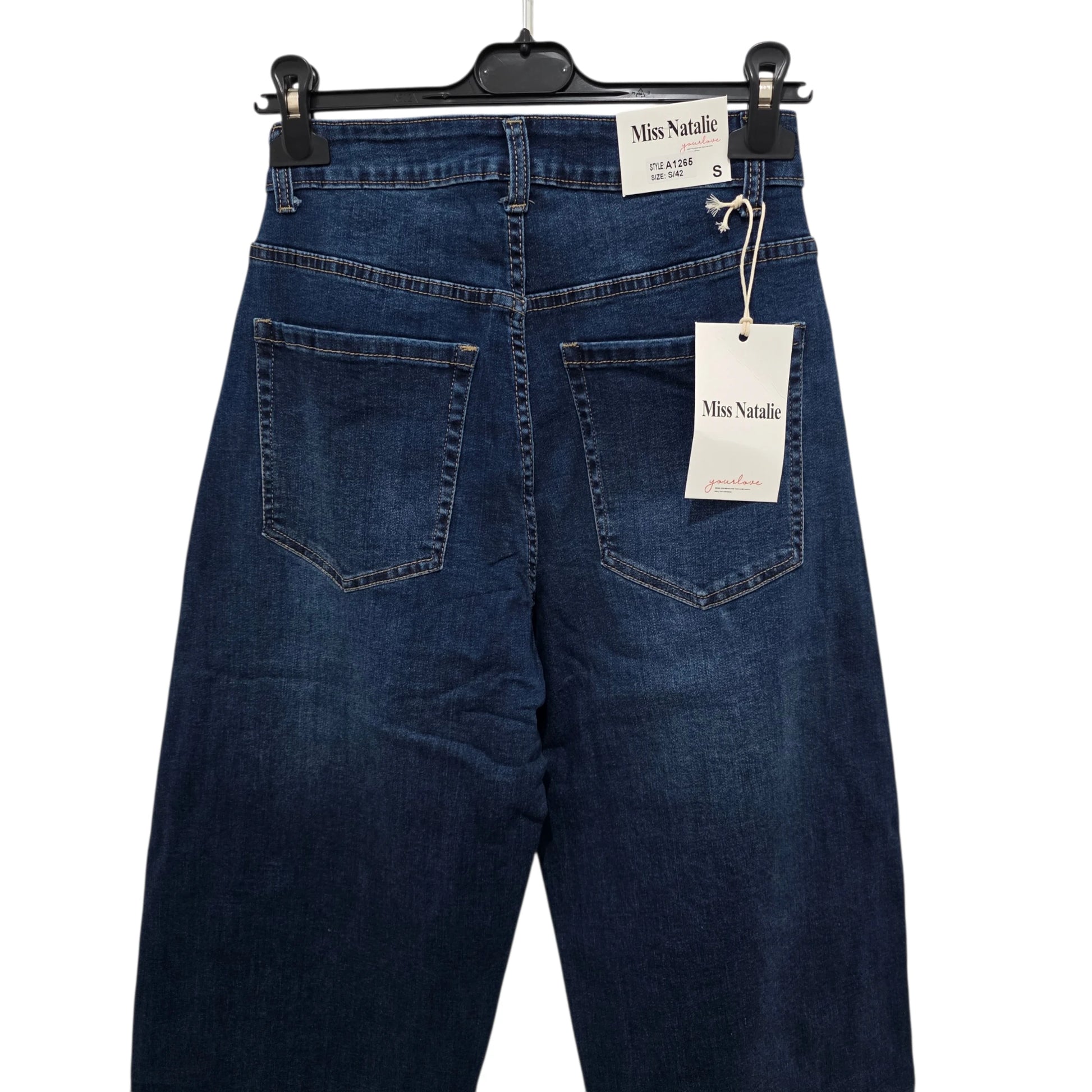 Jeans "Starlight Denim" in Denim Blu con Dettagli di Stelle 