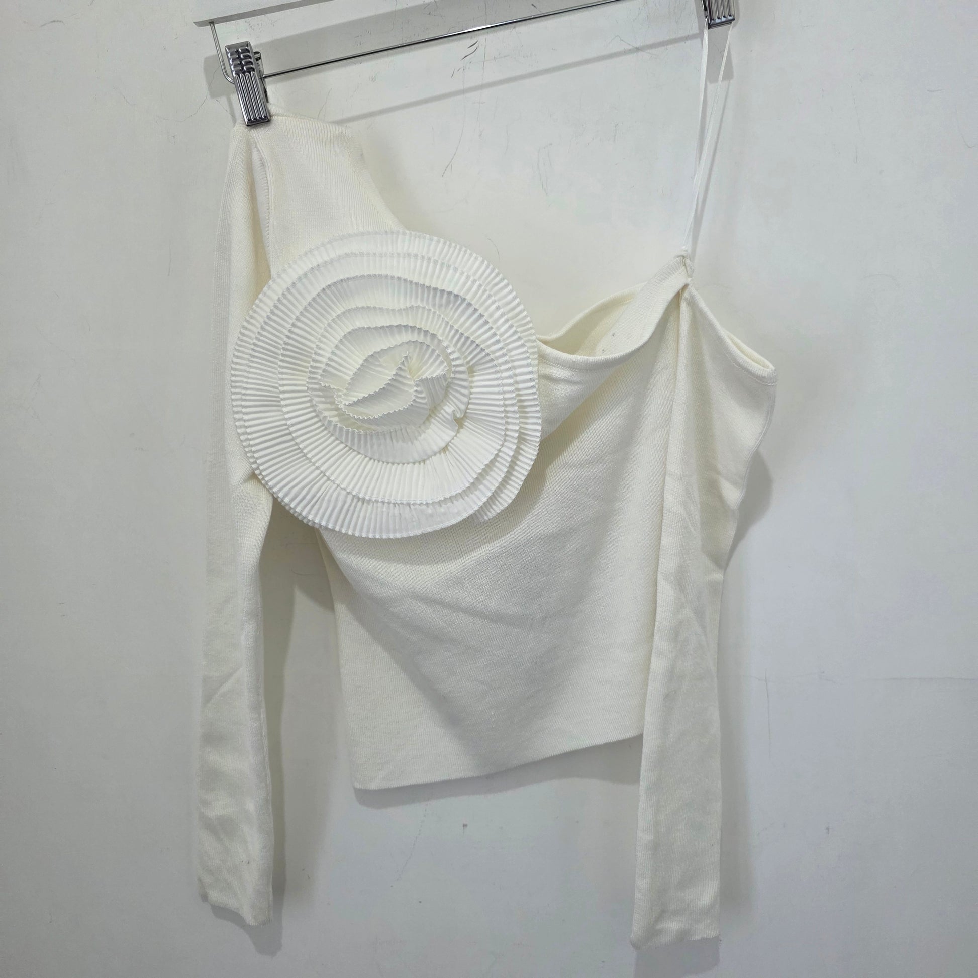 Maglia con Dettaglio Rouché in Nero Stile Casual per Donna