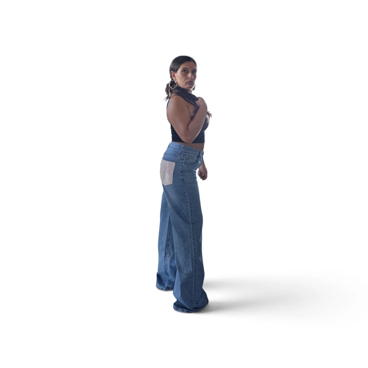 Jeans "Classic Flare" in Denim Blu con Taglio Largo e Comfortabile per Stile Casual Perfetti per Occasioni Quotidiane Look Elegante e Versatile