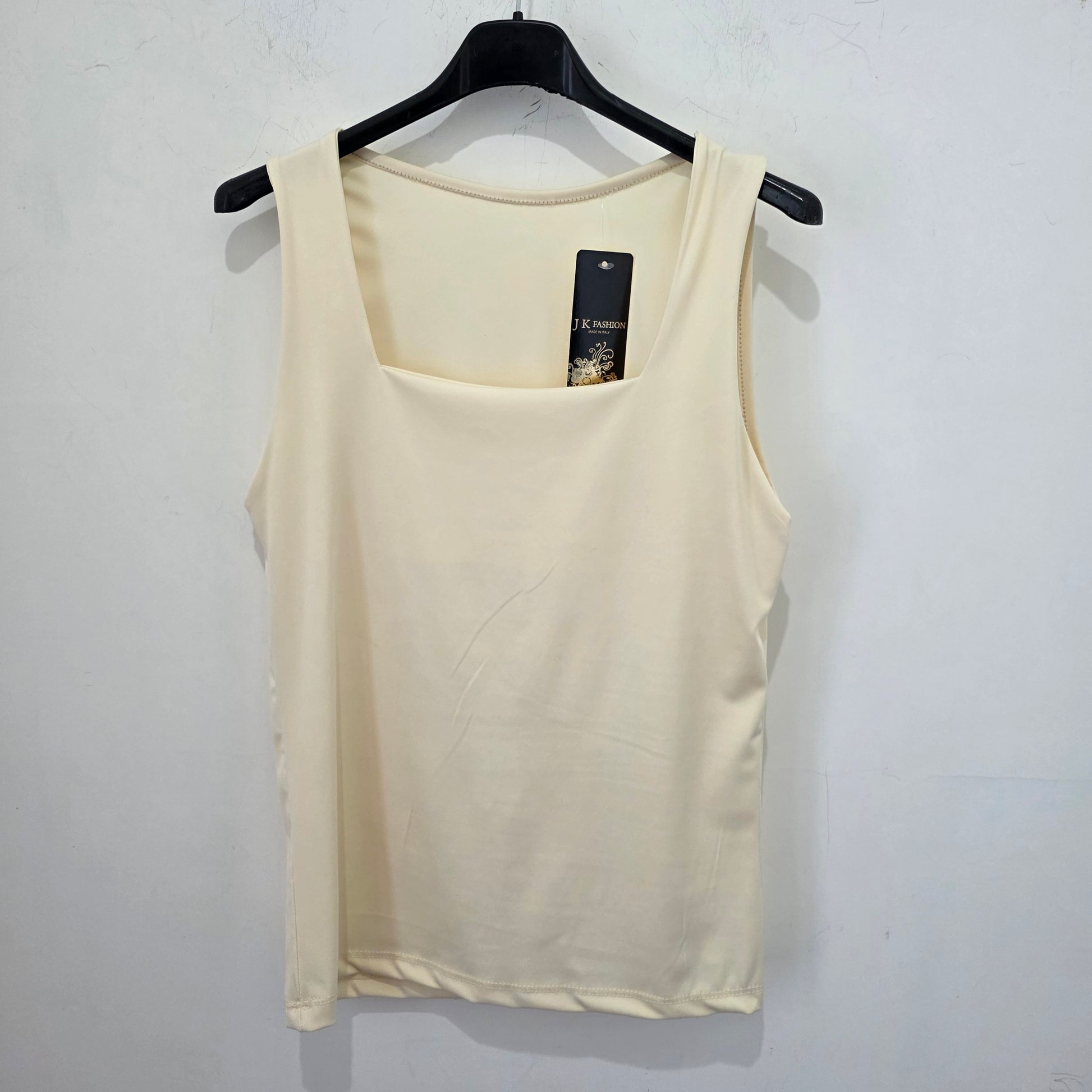 Top Senza Maniche con Scollo Quadrato in Tessuto Morbido  Comfortabile