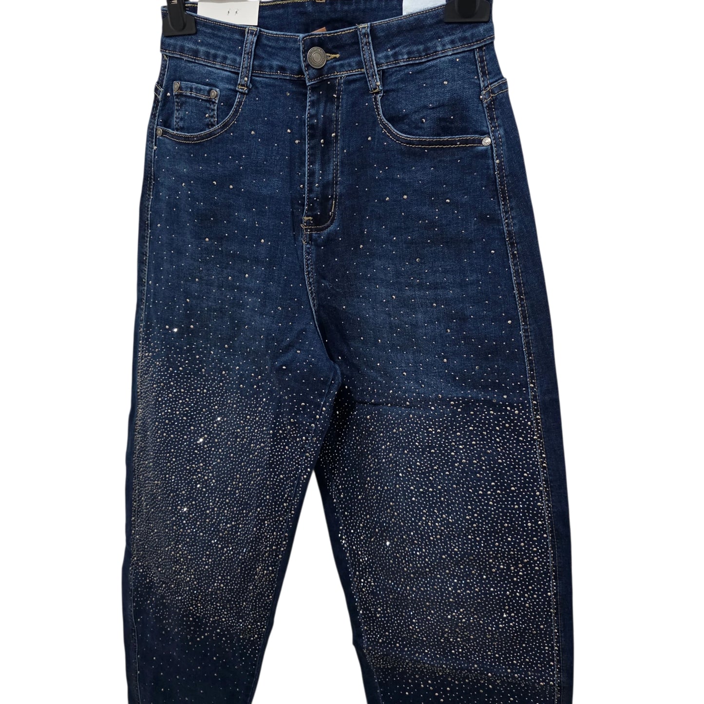 Jeans "Starlight Denim" in Denim Blu con Dettagli di Stelle 