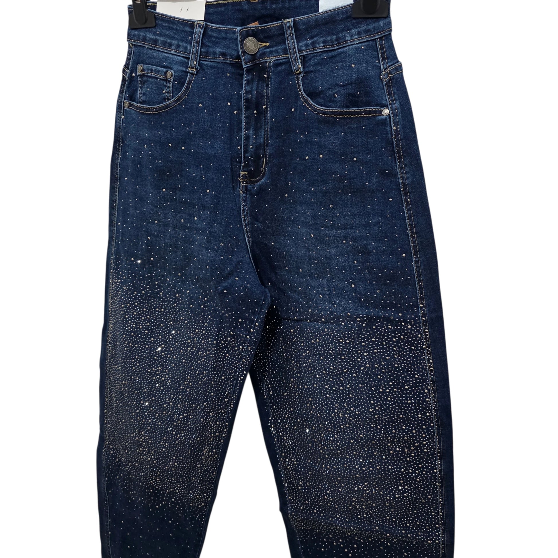 Jeans "Starlight Denim" in Denim Blu con Dettagli di Stelle 