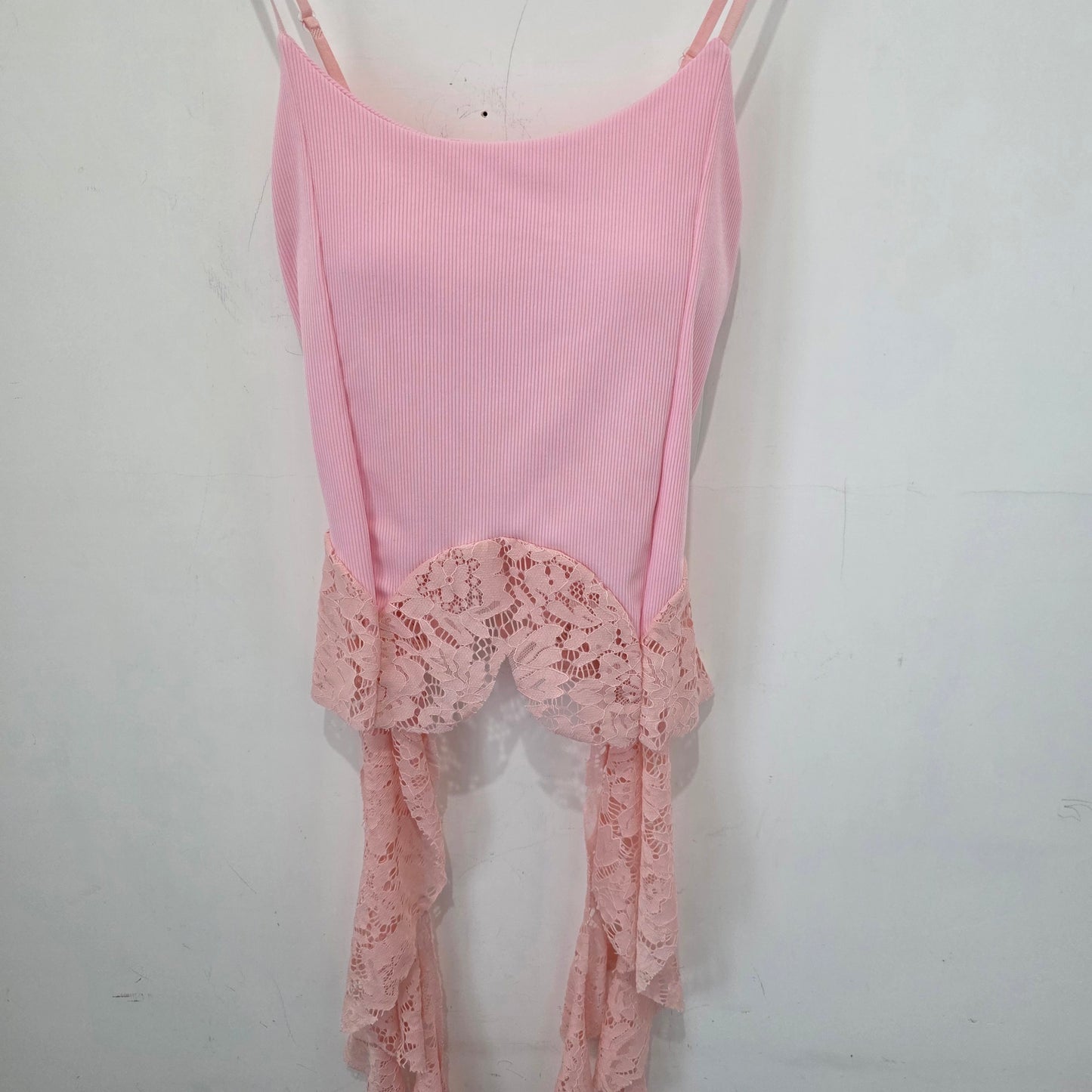 Abbigliamento Donna - Top in Rete con Dettagli a Ruffle e Spalline 