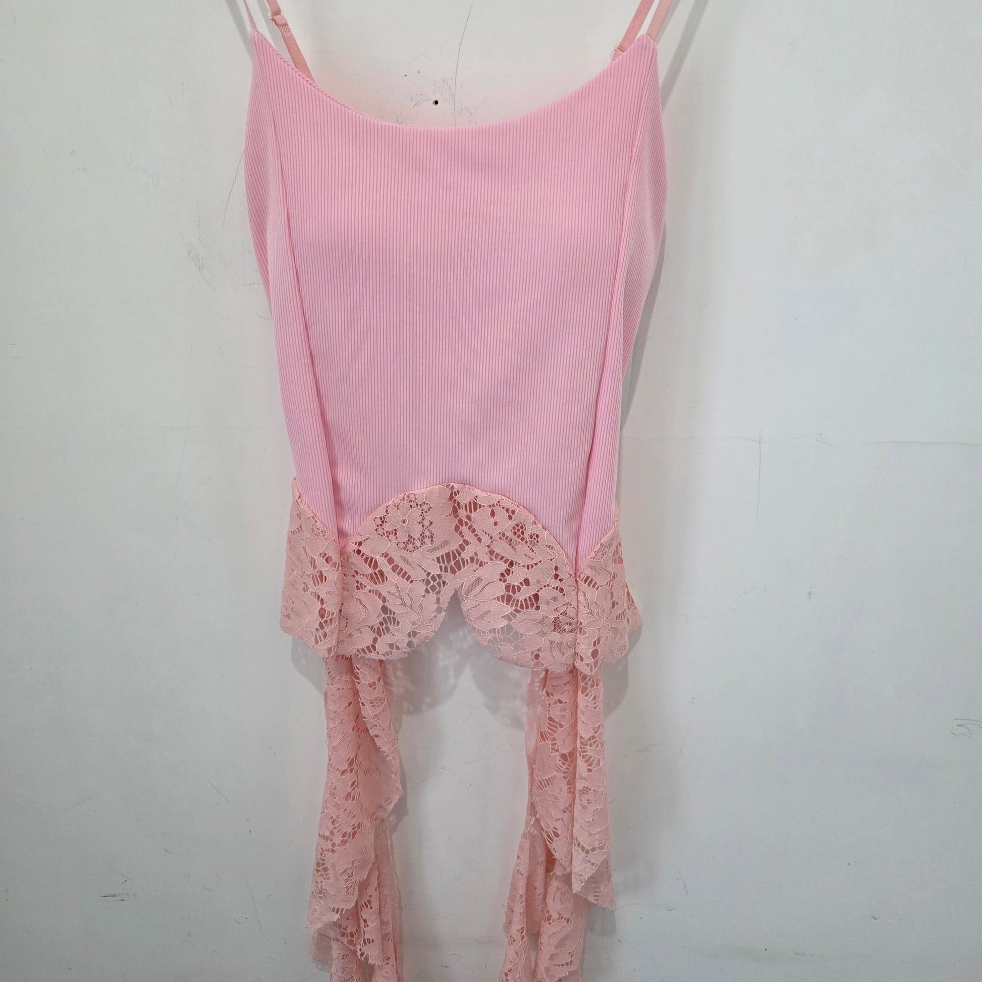 Abbigliamento Donna - Top in Rete con Dettagli a Ruffle e Spalline 