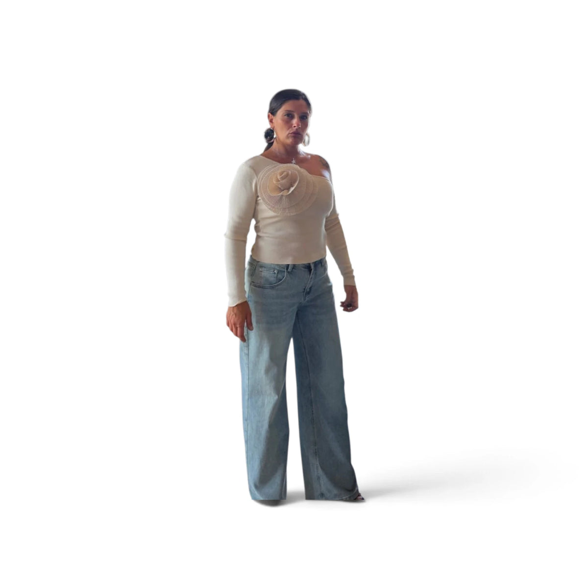 Tous Jeans Donna Blu Chiaro Comfort Fit Stile Casual Moda Primavera Estate Comfort Tutto Il Giorno Look Quotidiano
