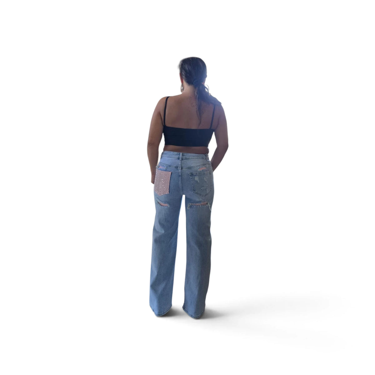 Jeans Relaxed Fit con Dettagli Strappati per un Look Casual e Comfortabile Stile Moderno e Trendy Ideali per Giornate Comode