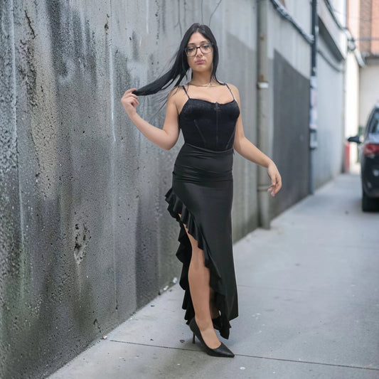 Abito Elegante con Rouches
