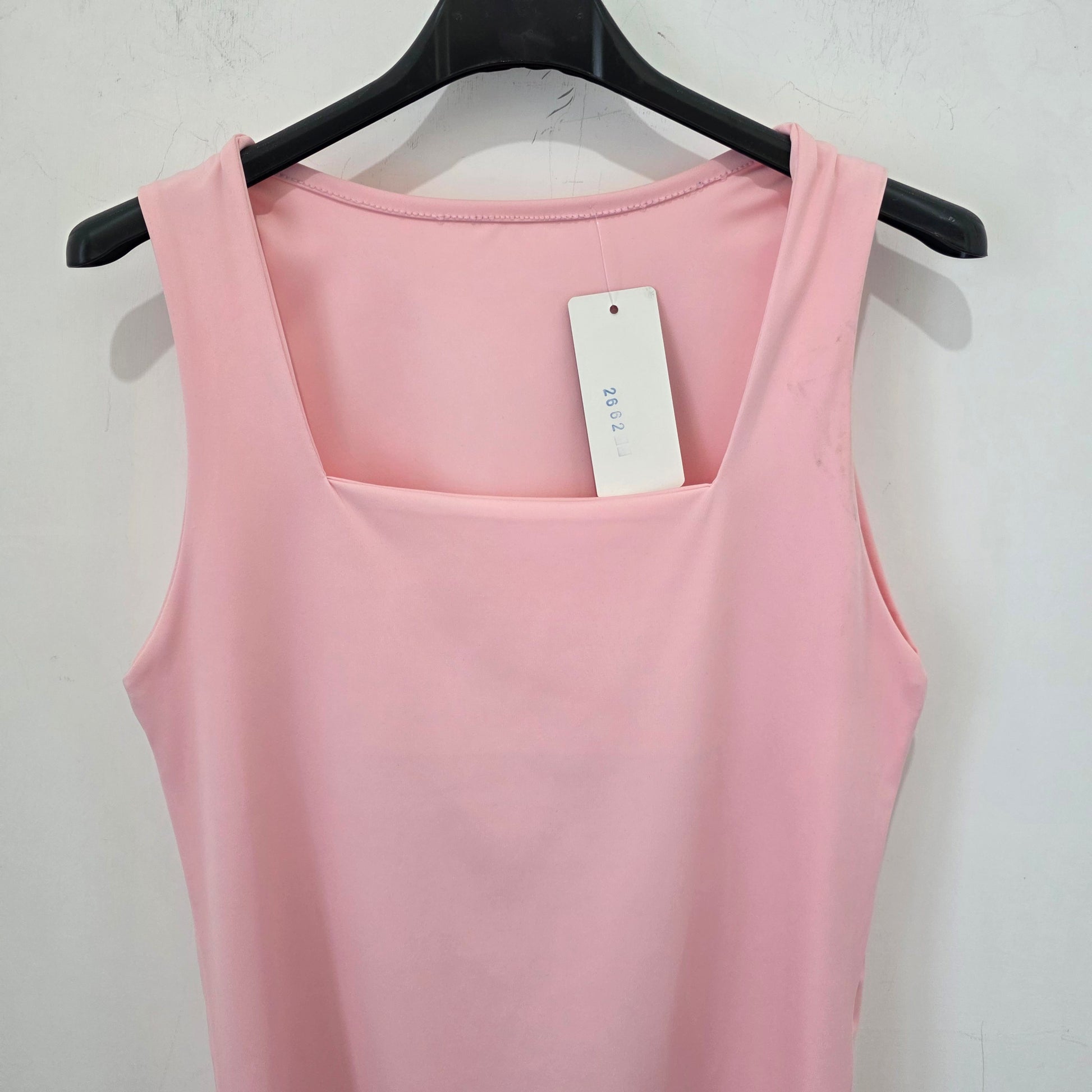 Top Senza Maniche con Scollo Quadrato in Tessuto Morbido  Comfortabile