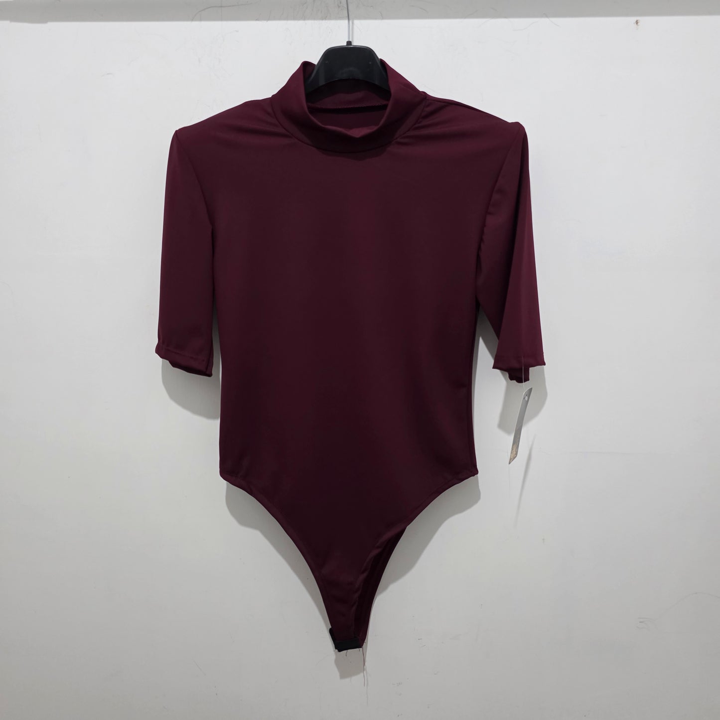 Body con Collo Alto e Maniche a Tre Quarti
