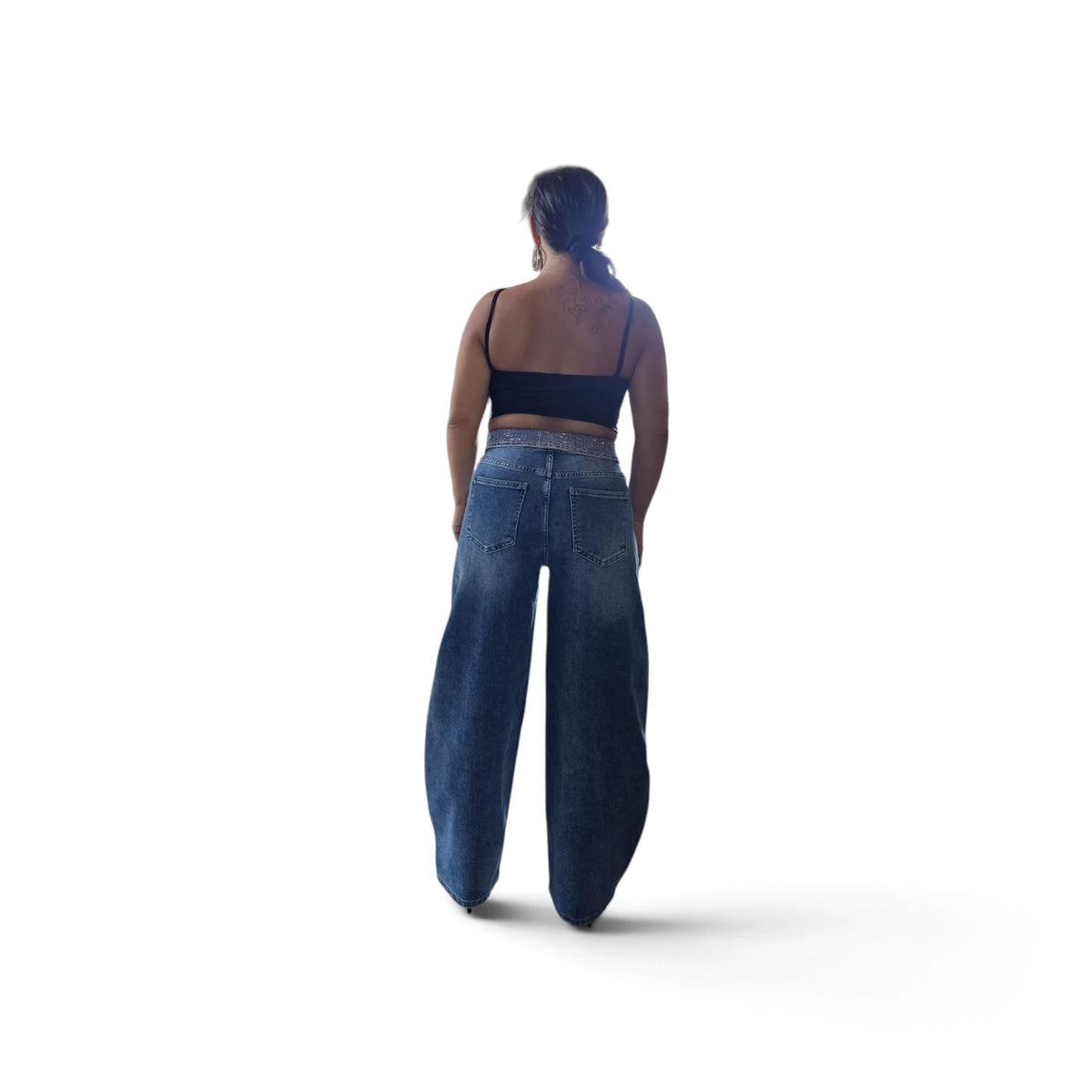 Jeans Brillantinato con Dettagli Eleganti e Stile Moderno per un Look Fashionabile Comfort e Versatilità per Ogni Occasione