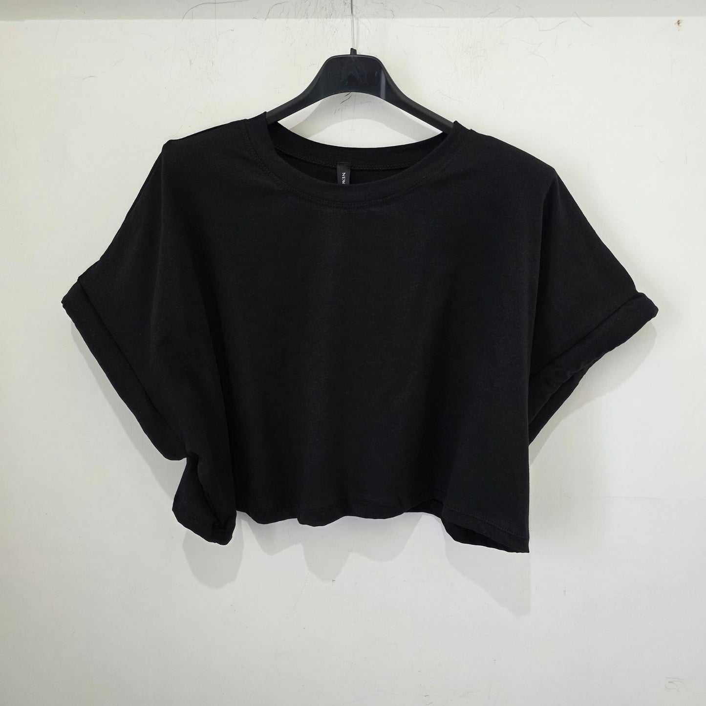 T-shirt Crop Oversize con Maniche A-Rolled in Giallo Chic 