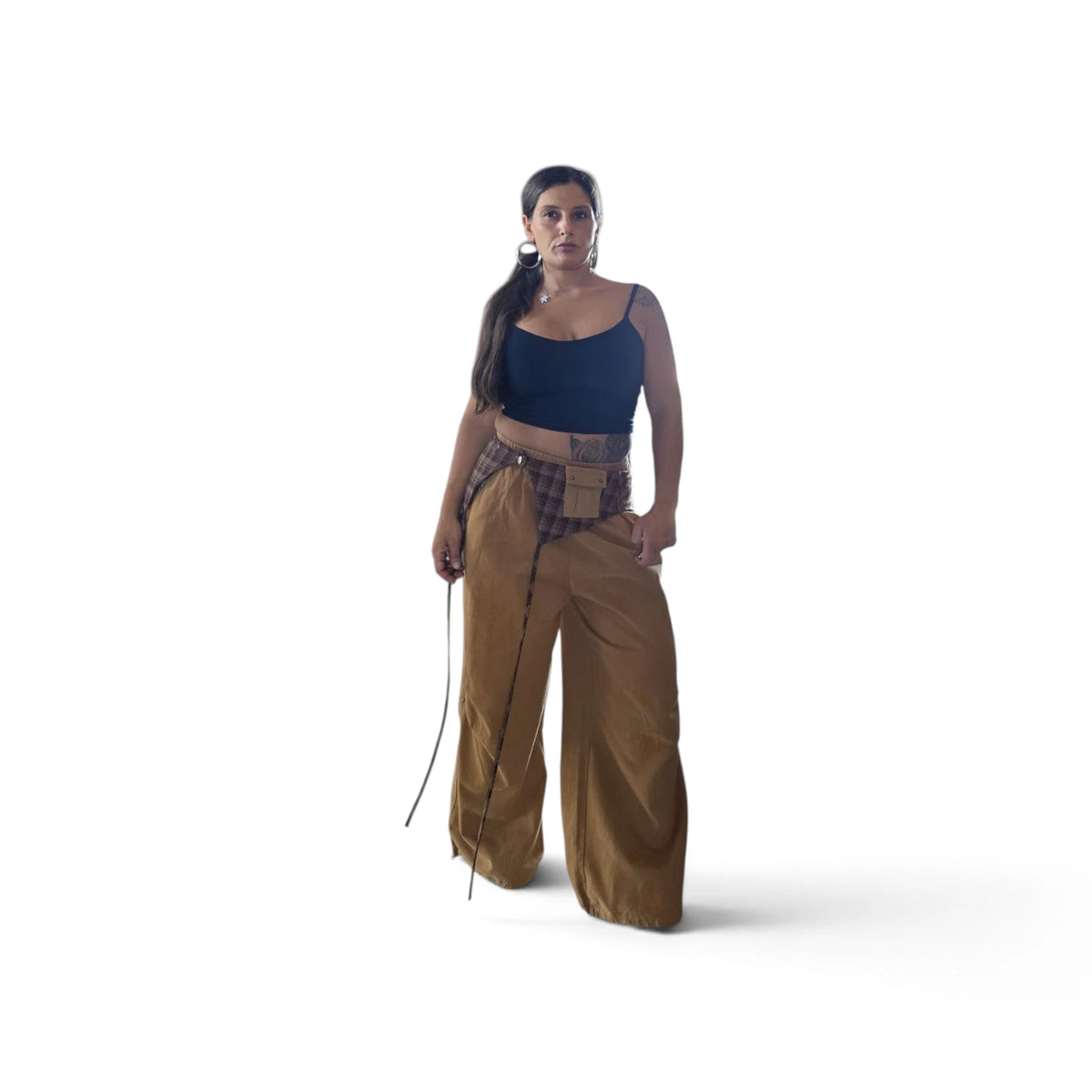 Pantaloni Larghi in Tessuto Naturale con Cintura Regolabile per Donna Stile Casual e Comfortabile